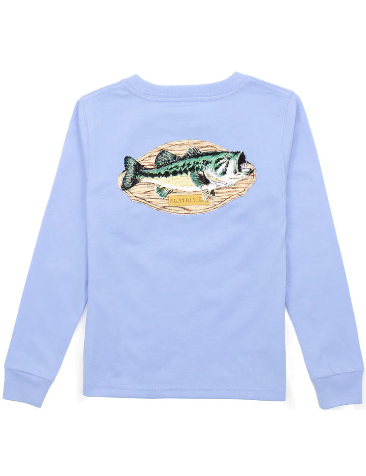 Bass Mount Long Sleeve Tee- Light Blue