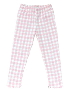 PRESALE Light Pink Gingham Scalloped Leggings