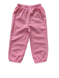 Red Check Woven Banded Pants