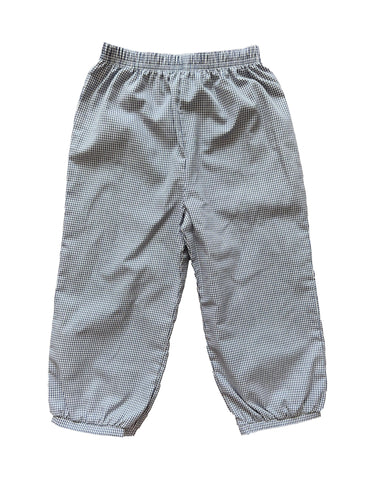 Navy Check Woven Banded Pants