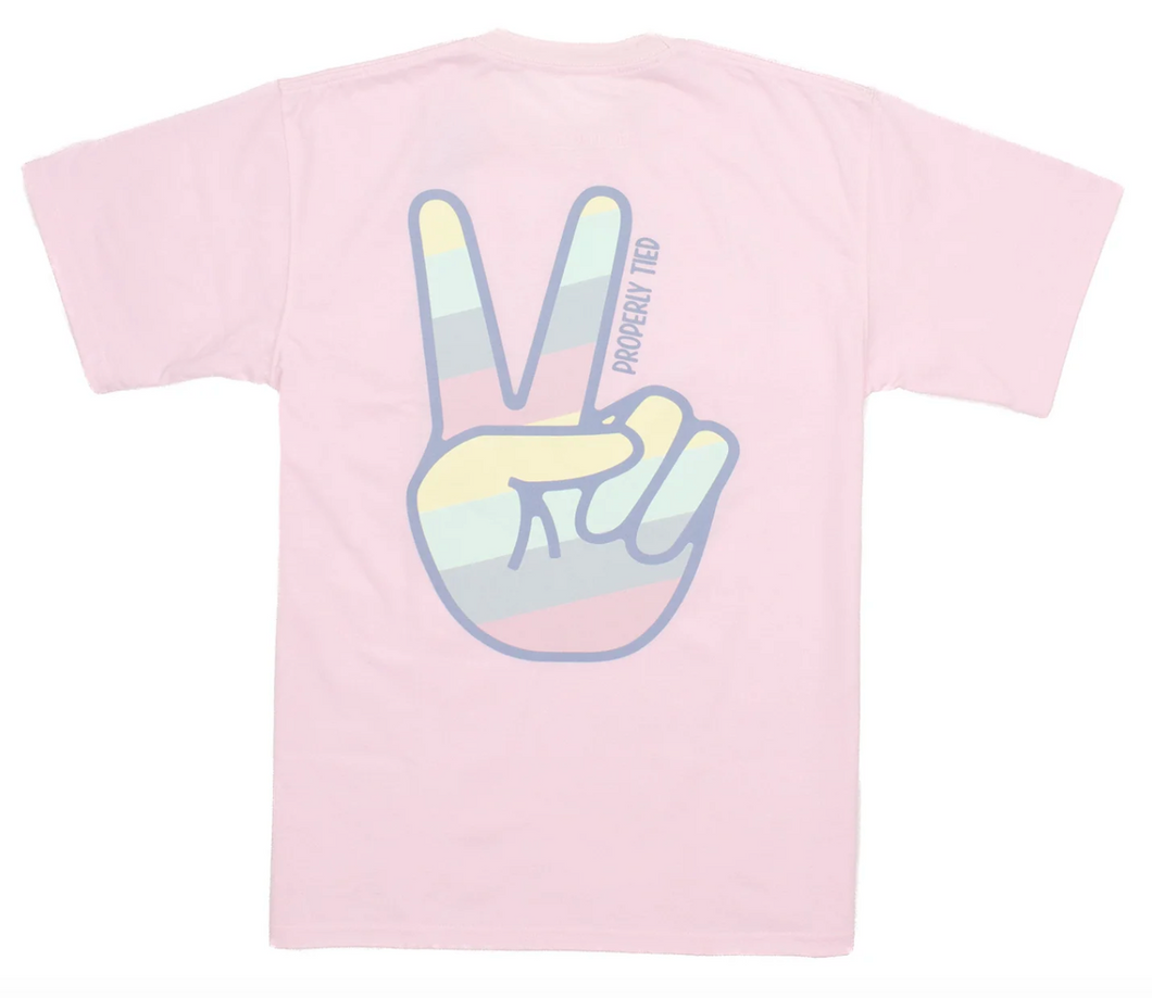 Rose Peace Sign Short Sleeve Shirt