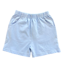 Light Blue Knit Shorts w/ Pockets