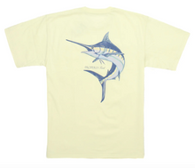 Light Yellow Blue Marlin Short Sleeve Shirt