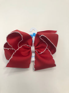 King Moonstitch Red w/ White Trim Bow