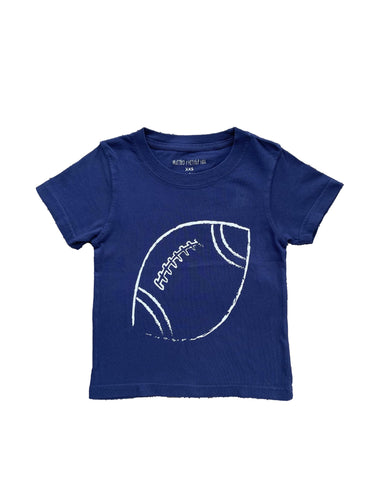 Short Sleeve Navy Football T-Shirt